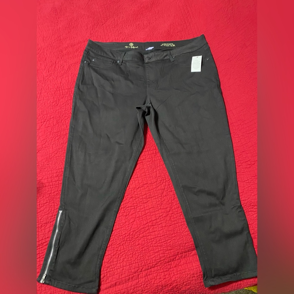 BNWT Hot in Hollywood Robertson Side Zipped Cropped Pull on Jean - Size 2X